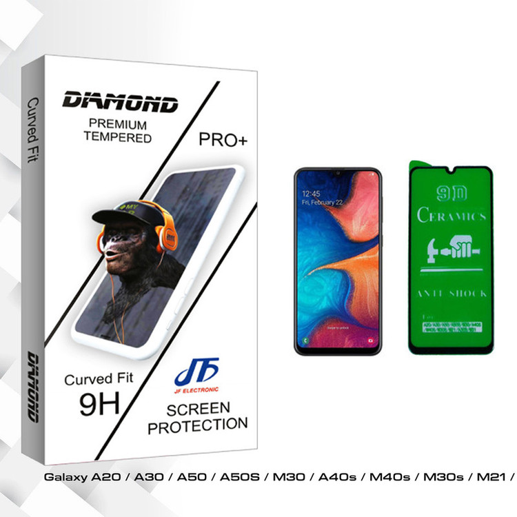محافظ صفحه نمایش 9D جی اف مدل Diamond glass مناسب برای گوشی موبایل سامسونگ Galaxy A20 / A30 / A50 / M30