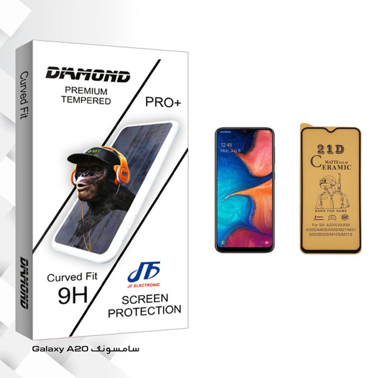 محافظ صفحه نمایش سرامیکی جی اف مدل Diamond glass مناسب برای گوشی موبایل سامسونگ Galaxy A20