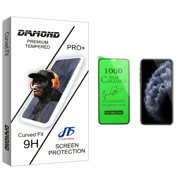 محافظ صفحه نمایش سرامیکی جی اف مدل Diamond glass مناسب برای گوشی موبایل اپل iPhone 11 Pro Max