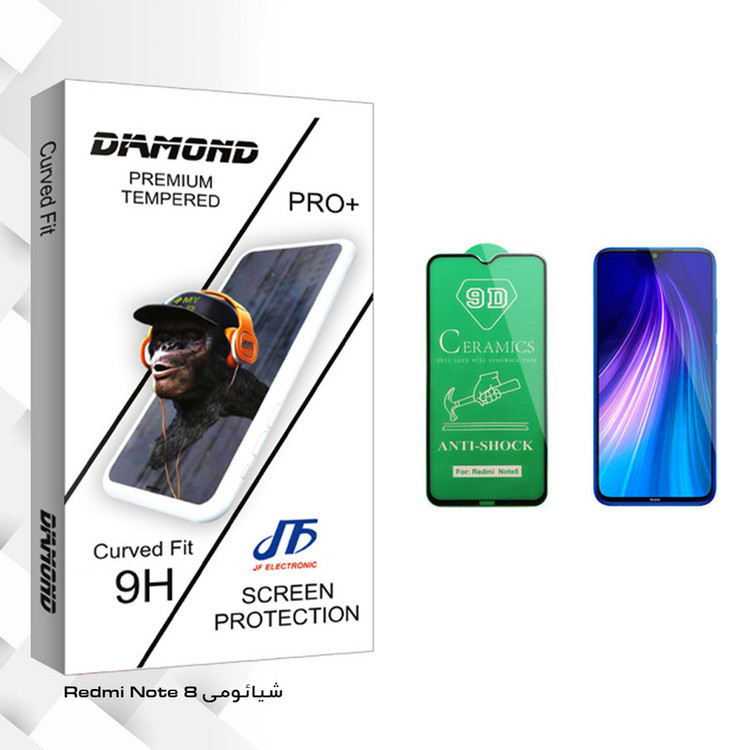 محافظ صفحه نمایش سرامیکی جی اف مدل Diamond glass مناسب برای گوشی موبایل شیائومی Redmi Note 8