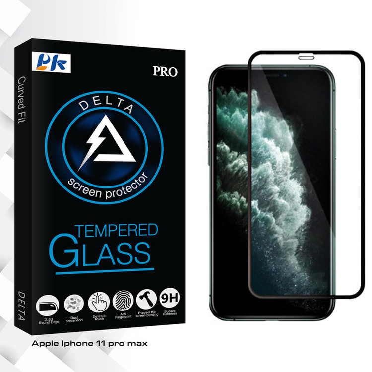 محافظ صفحه نمایش سرامیکی مات پی کی مدل Delta Glass مناسب برای گوشی موبایل اپل Iphone 11 pro max