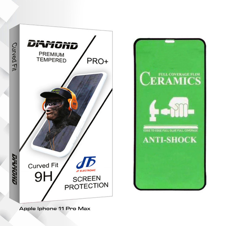 محافظ صفحه نمایش جی اف مدل Diamond glass مناسب برای گوشی موبایل اپل Iphone 11 Pro Max