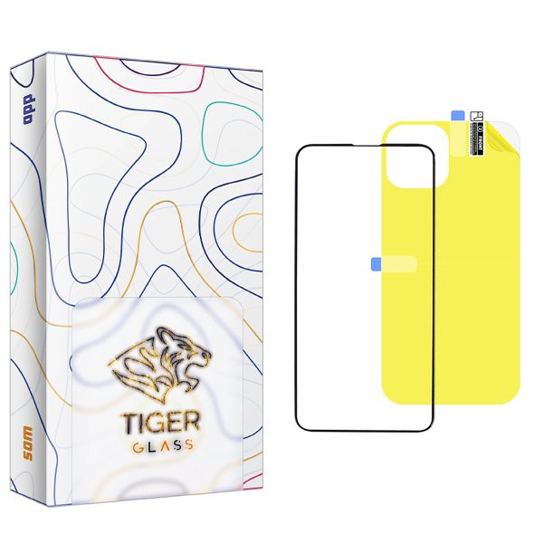 محافظ صفحه نمایش شیشه ای تایگر گلس مدل APL2 مناسب برای گوشی موبایل اپل iPhone 13 pro  به همراه محافظ پشت گوشی