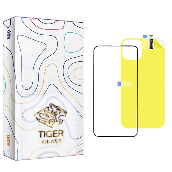 محافظ صفحه نمایش شیشه ای تایگر گلس مدل APL2 مناسب برای گوشی موبایل اپل iPhone 13 pro به همراه محافظ پشت گوشی