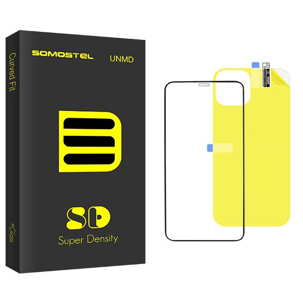 محافظ صفحه نمایش شیشه ای سوماستل مدل SD مناسب برای گوشی موبایل اپل iPhone 11 Pro Max به همراه محافظ پشت گوشی