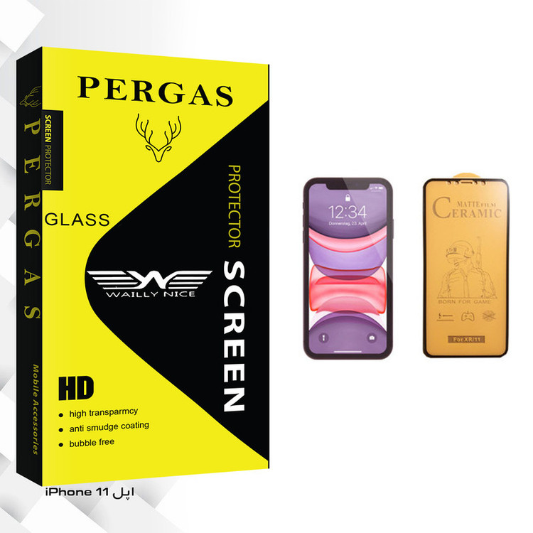 محافظ صفحه نمایش سرامیکی وایلی نایس مدل Pergas Glass مناسب برای گوشی موبایل اپل iPhone 11