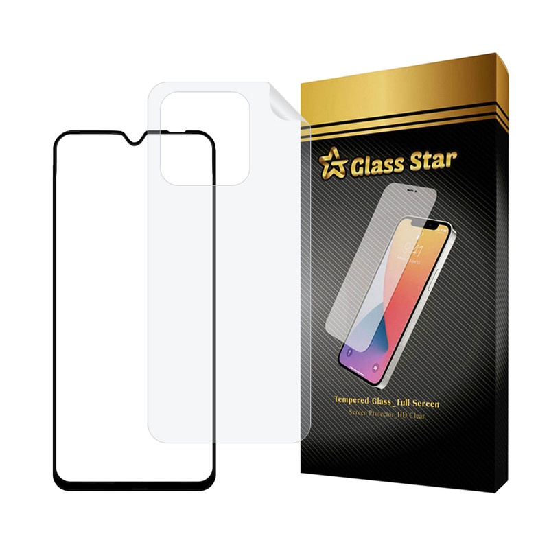 محافظ صفحه نمایش سرامیکی شفاف گلس استار مدل CERAMICNANOST مناسب برای گوشی موبایل شیائومی Redmi 10C / Redmi 10 Power / Poco C40 به همراه محافظ پشت گوشی