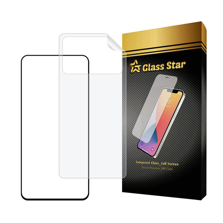 محافظ صفحه نمایش سرامیکی شفاف گلس استار مدل CERAMICNANOST مناسب برای گوشی موبایل شیائومی Redmi Note 10 5G / Poco M3 Pro 4G / Poco M3 Pro 5G به همراه محافظ پشت گوشی هیدروژل