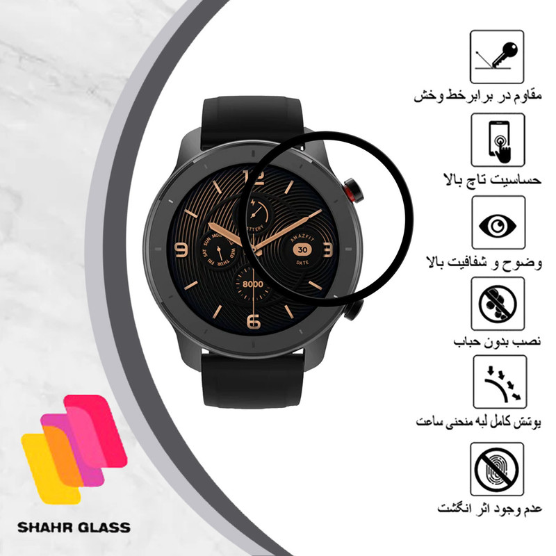 محافظ صفحه نمایش شهر گلس مدل PMMAWSH مناسب برای ساعت هوشمند آمازفیت GTR 42 mm