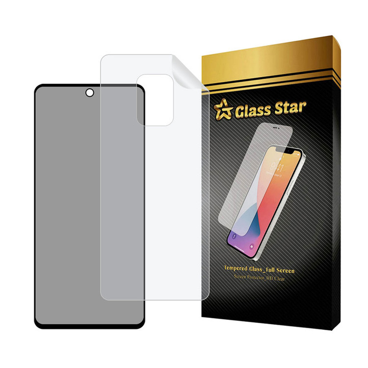 محافظ صفحه نمایش حریم شخصی گلس استار مدل FULLPRIVNANOS مناسب برای گوشی موبایل شیائومی Redmi Note 9S / 9 Pro / 9 Pro Max به همراه محافظ پشت گوشی