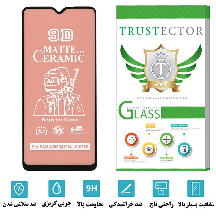محافظ صفحه نمایش سرامیکی مات تراستکتور مدل CATA مناسب برای گوشی موبایل سامسونگ Galaxy A20s