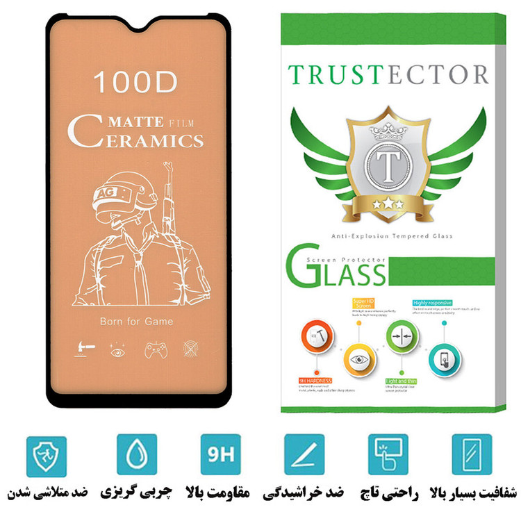 محافظ صفحه نمایش سرامیکی مات تراستکتور مدل CATA مناسب برای گوشی موبایل سامسونگ Galaxy M20