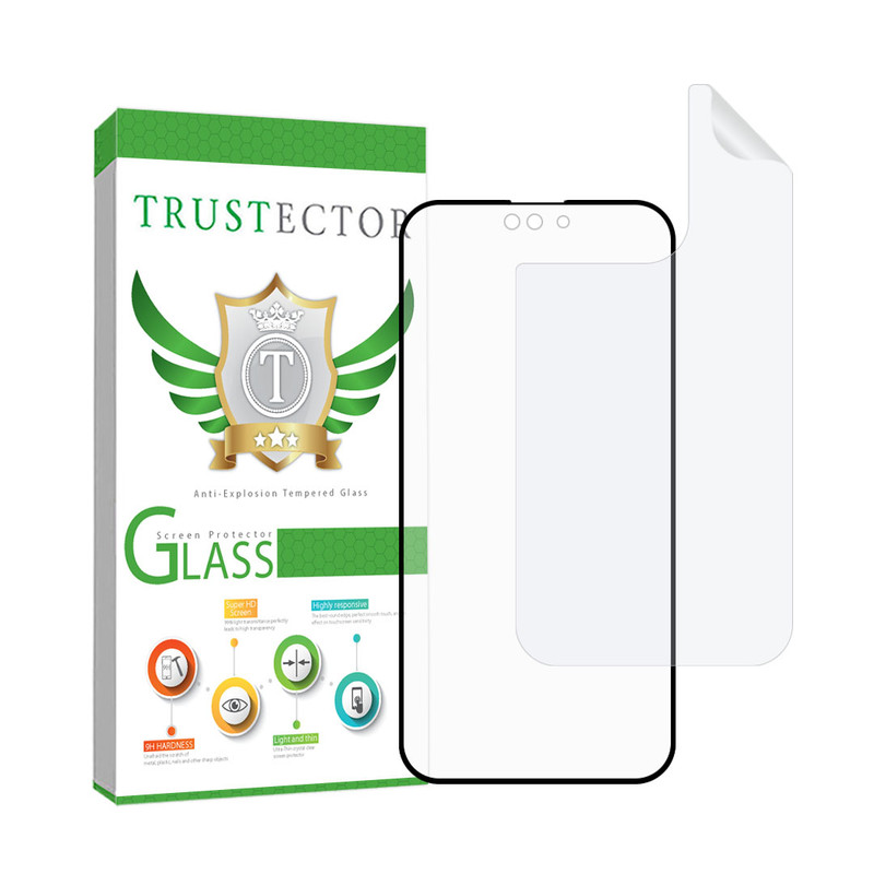محافظ صفحه نمایش سرامیکی مات تراستکتور مدل MCERAMNANOT مناسب برای گوشی موبایل اپل iPhone 14 Pro Max به همراه محافظ پشت گوشی
