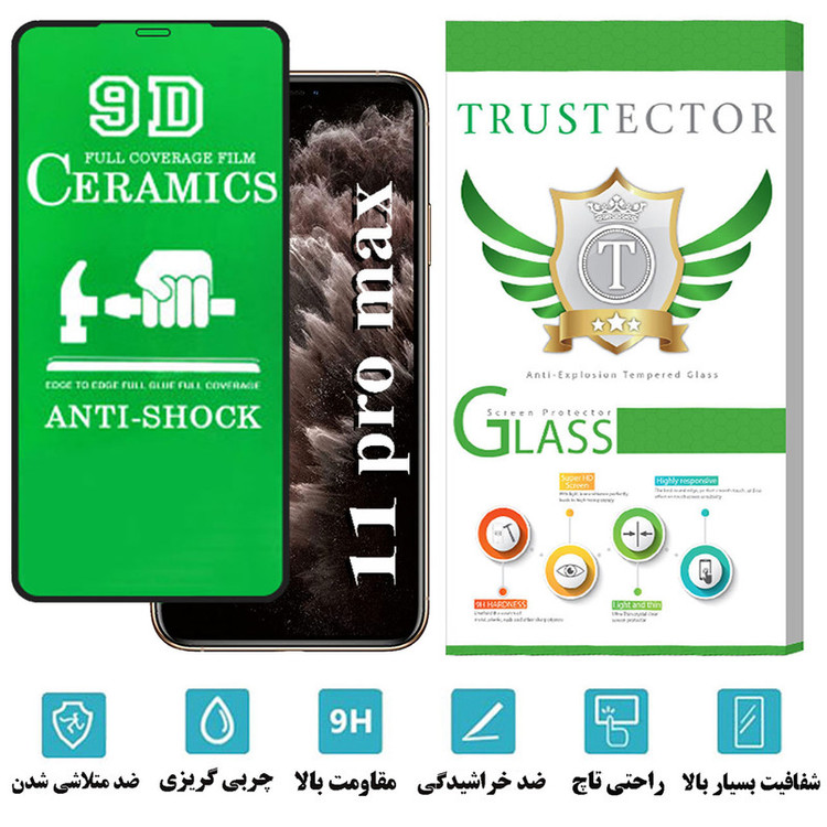 محافظ صفحه نمایش سرامیکی تراستکتور مدل CRTA مناسب برای گوشی موبایل اپل iPhone 11 Pro Max