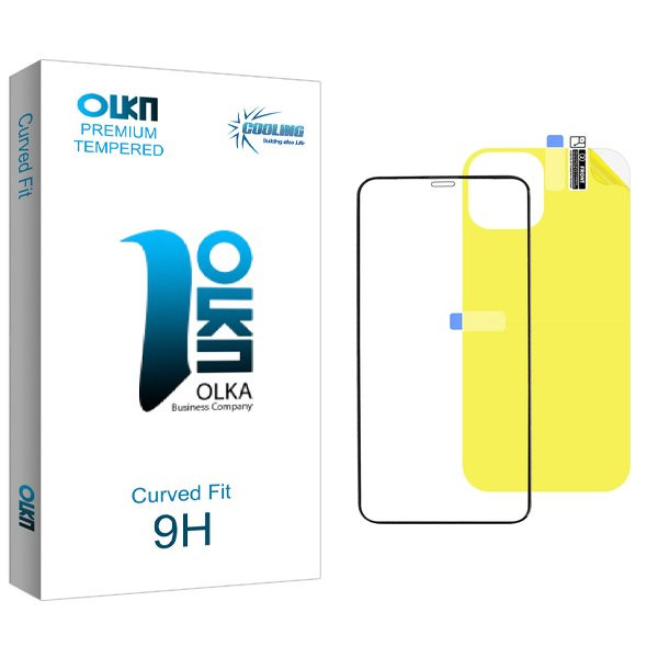 محافظ صفحه نمایش شیشه ای کولینگ مدل Olka مناسب برای گوشی موبایل اپل iPhone 11 Pro Max  به همراه محافظ پشت گوشی