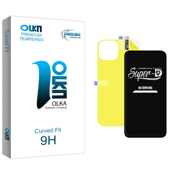 محافظ صفحه نمایش کولینگ مدل Olka SuperD مناسب برای گوشی موبایل اپل iPhone 12  به همراه محافظ پشت گوشی