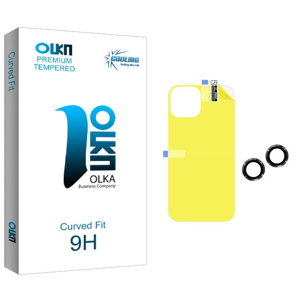 محافظ پشت گوشی کولینگ مدل Olka مناسب برای گوشی موبایل اپل iPhone 13 به همراه محافظ لنز گوشی