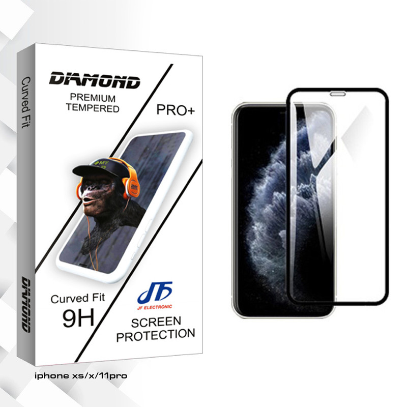 محافظ صفحه نمایش جی اف مدل Diamond glass مناسب برای گوشی موبایل اپل iPhone xs