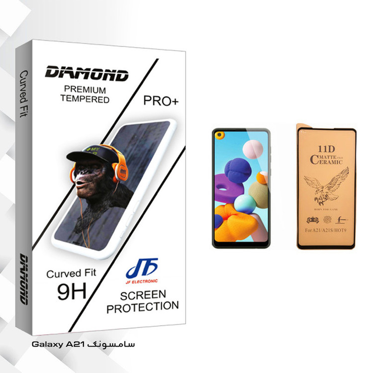 محافظ صفحه نمایش سرامیکی جی اف مدل Diamond glass مناسب برای گوشی موبایل سامسونگ Galaxy A21