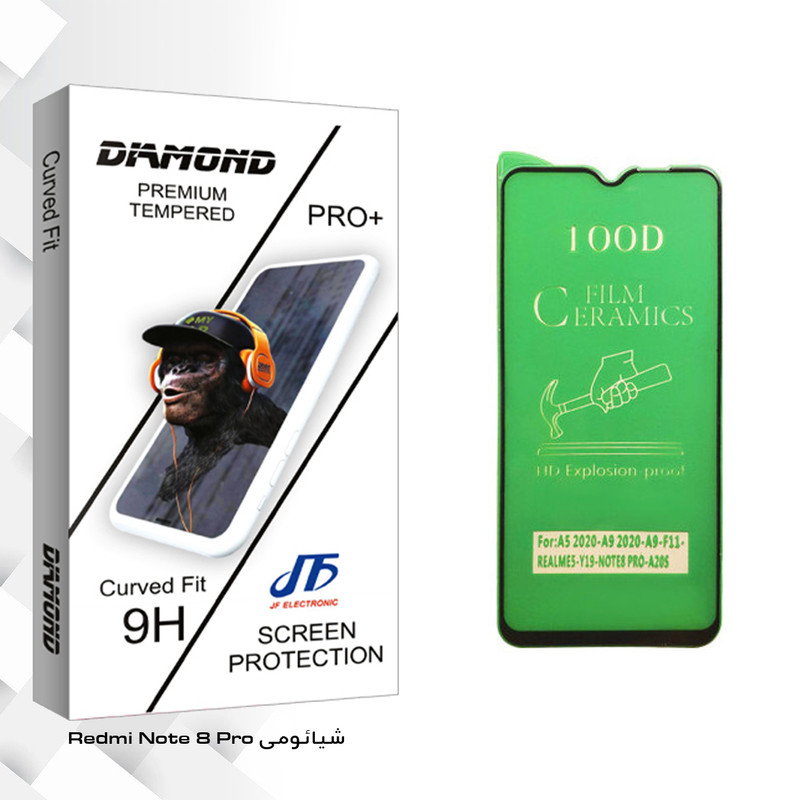 محافظ صفحه نمایش سرامیکی جی اف مدل Diamond glass مناسب برای گوشی موبایل شیائومی Redmi Note 8 Pro