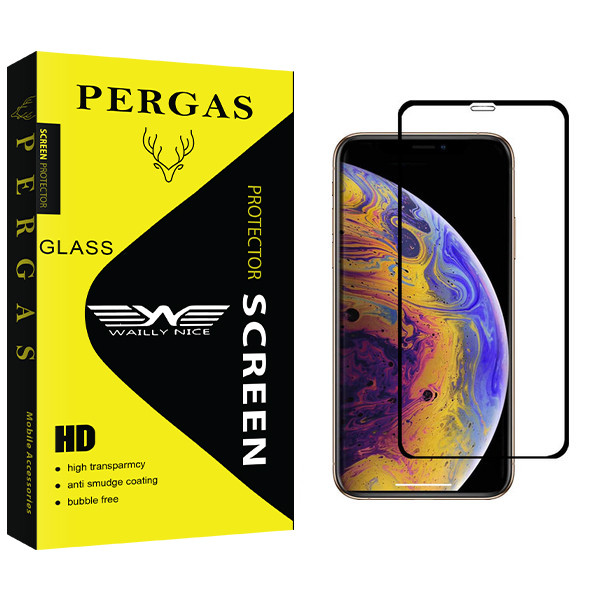 محافظ صفحه نمایش وایلی نایس مدل Pergas Glass مناسب برای گوشی موبایل اپل iPhone X