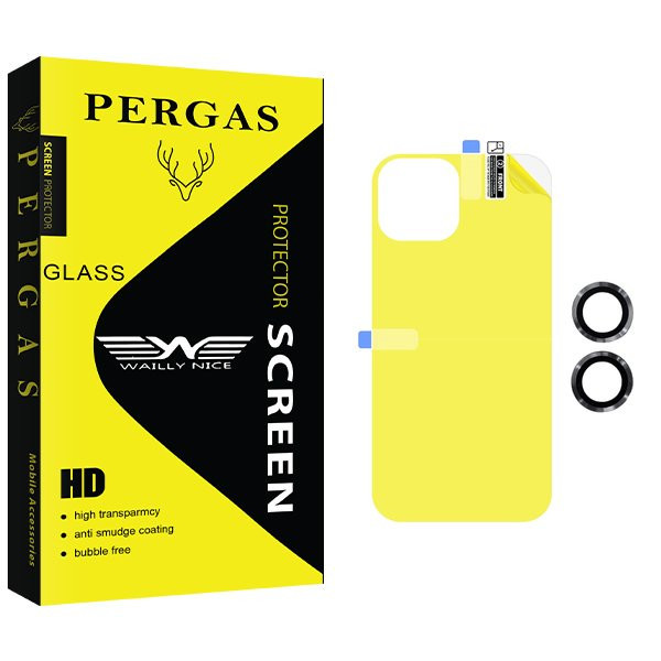 محافظ پشت گوشی وایلی نایس مدل Pergas مناسب برای گوشی موبایل اپل iPhone 12 به همراه محافظ لنز گوشی
