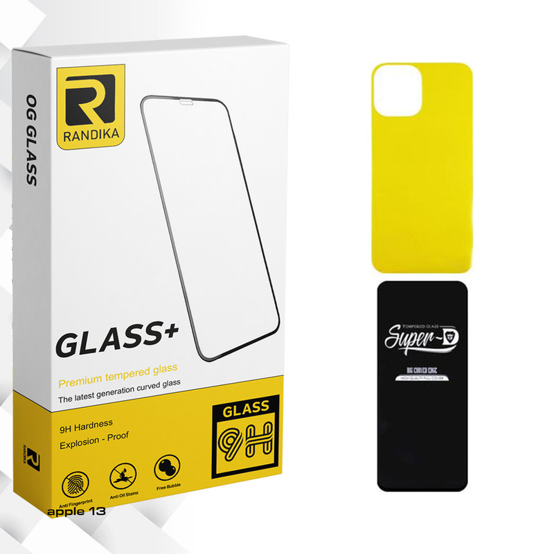 محافظ صفحه نمایش راندیکا مدل Randika Super-D مناسب برای گوشی موبایل اپل iPhone 13 به همراه محافظ پشت گوشی