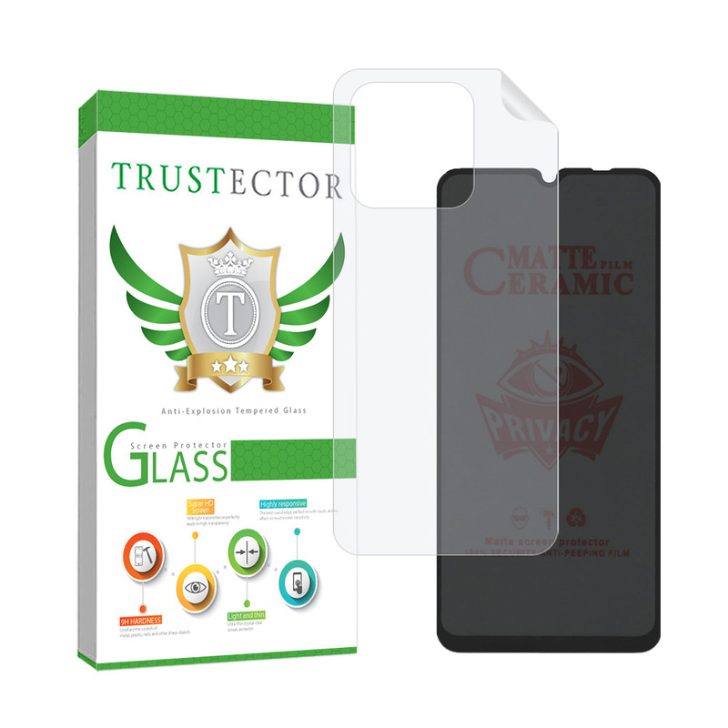 محافظ صفحه نمایش تراستکتور مدل CERPRIVNANOT مناسب برای گوشی موبایل شیائومی Redmi 10C / Poco C40 به همراه محافظ پشت گوشی