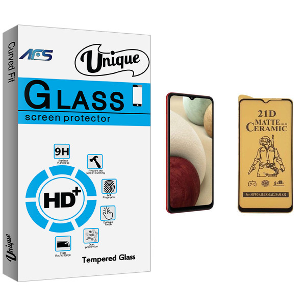 محافظ صفحه نمایش سرامیکی ای اف اس مدل Unique Glass مناسب برای گوشی موبایل سامسونگ Galaxy A12