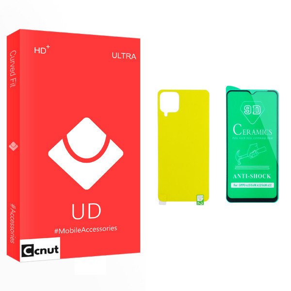 محافظ صفحه نمایش سرامیکی کوکونات مدل UD Glass مناسب برای گوشی موبایل سامسونگ Galaxy A12 به همراه محافظ پشت گوشی
