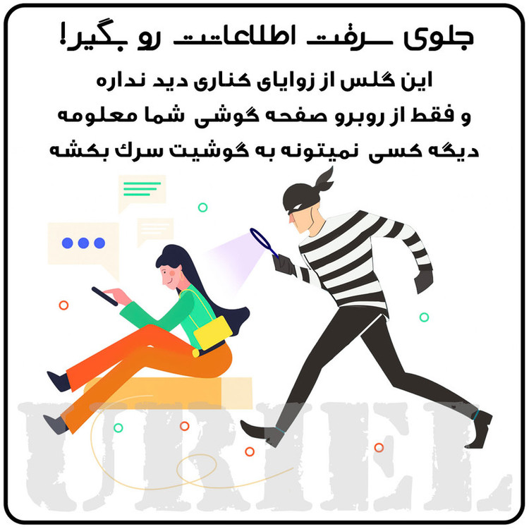 محافظ صفحه نمایش شیشه ای حریم شخصی یوریل مدل PRV مناسب برای گوشی موبایل سامسونگ Galaxy A35 / A55 / M35