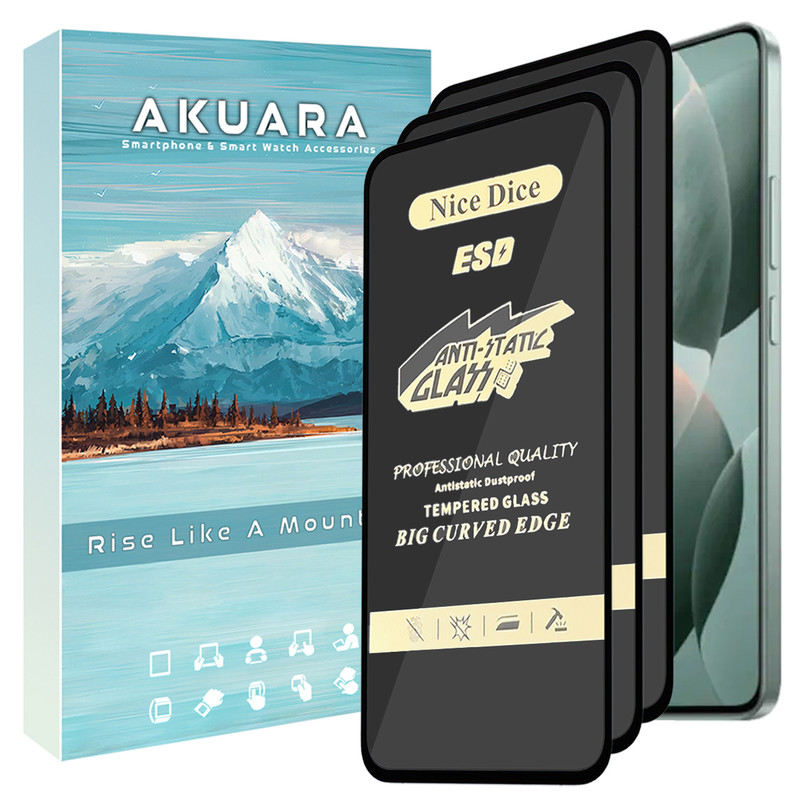 محافظ صفحه نمایش آنتی استاتیک آکوآرا مدل NC Antistatic AKU مناسب برای گوشی موبایل سامسونگ Galaxy A35 مجموعه سه عددی