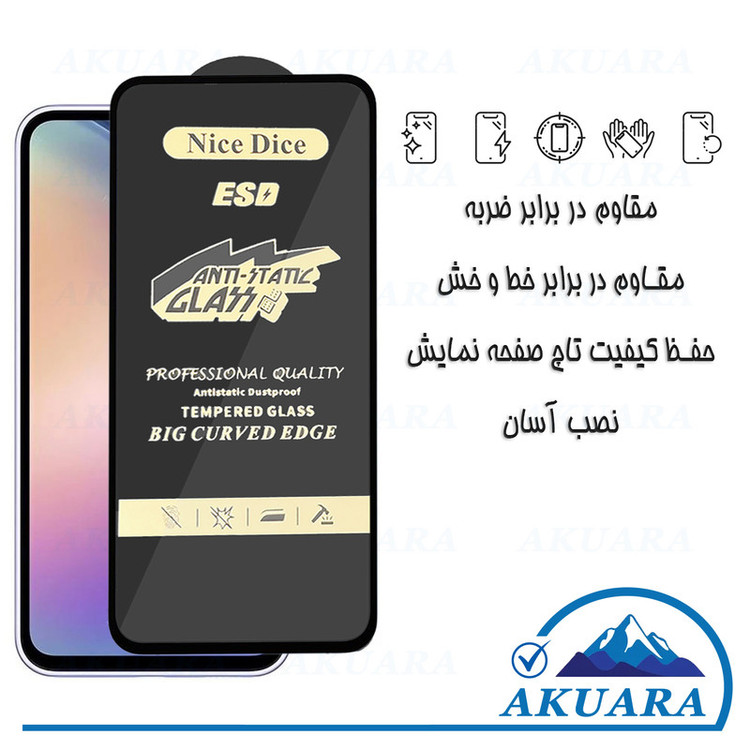 محافظ صفحه نمایش آنتیاستاتیک آکوآرا مدل NC Antistatic AKU مناسب برای گوشی موبایل سامسونگ Galaxy A35 / A55 مجموعه سه عددی