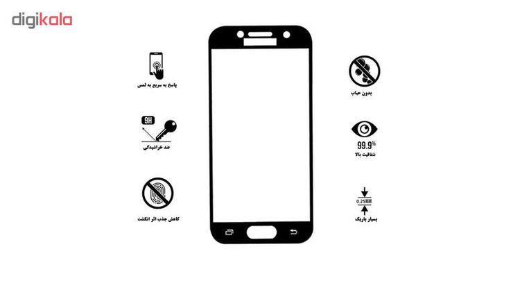 محافظ صفحه نمایش 5D هورس مدل FAG مناسب برای گوشی موبایل سامسونگ Galaxy A3 2017