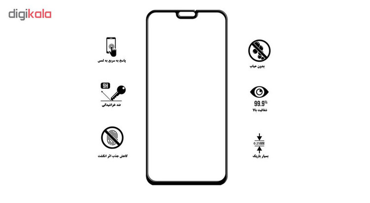 محافظ صفحه نمایش 5D هورس مدل FAG مناسب برای گوشی موبایل هوآوی Honor 8X