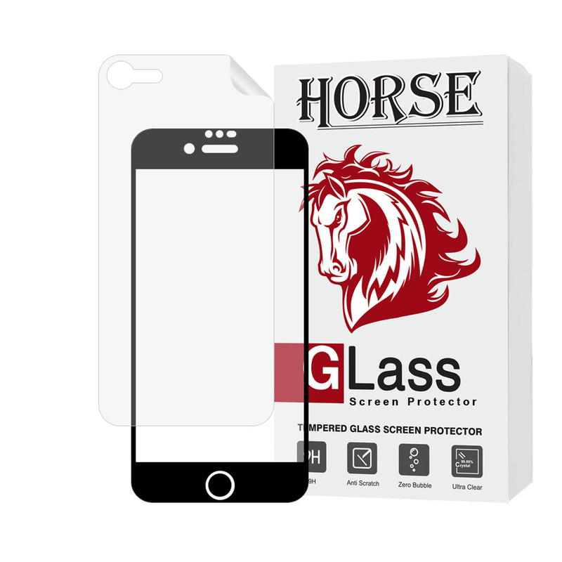 محافظ صفحه نمایش سرامیکی مات هورس مدل MCERAMNANOH مناسب برای گوشی موبایل اپل iPhone 8 / 7 / SE 2020 / SE 2022 به همراه محافظ پشت گوشی