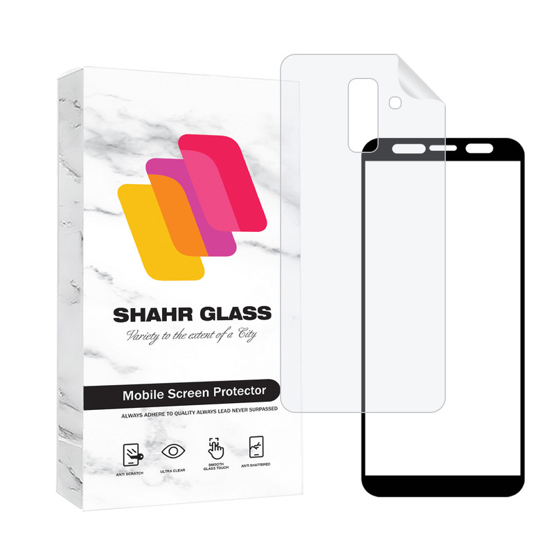 محافظ صفحه نمایش شفاف شهر گلس مدل CERAMINANOSH مناسب برای گوشی موبایل سامسونگ Galaxy A6 Plus به همراه محافظ پشت گوشی