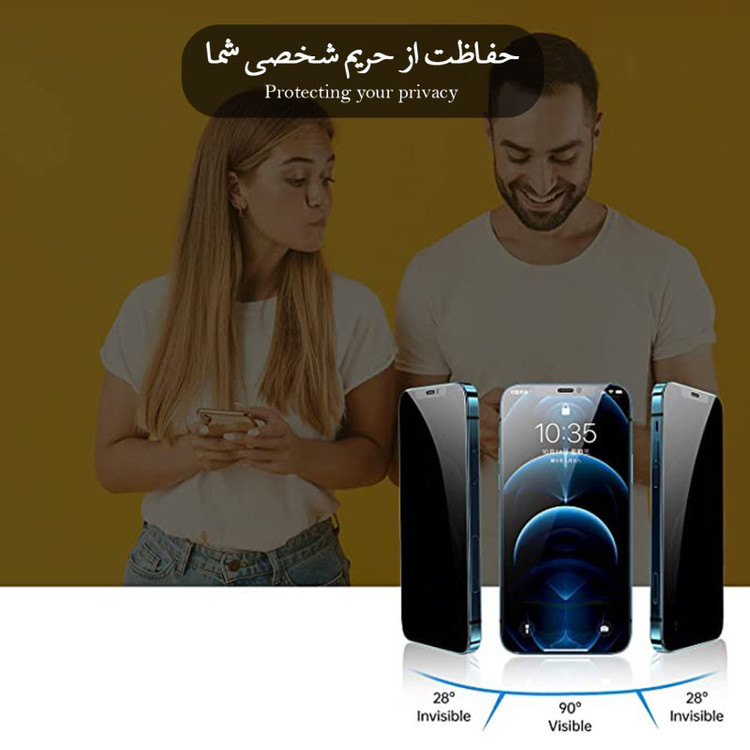 محافظ صفحه نمایش حریم شخصی لایونکس مدل PRV مناسب برای گوشی موبایل شیائومی Poco M5s