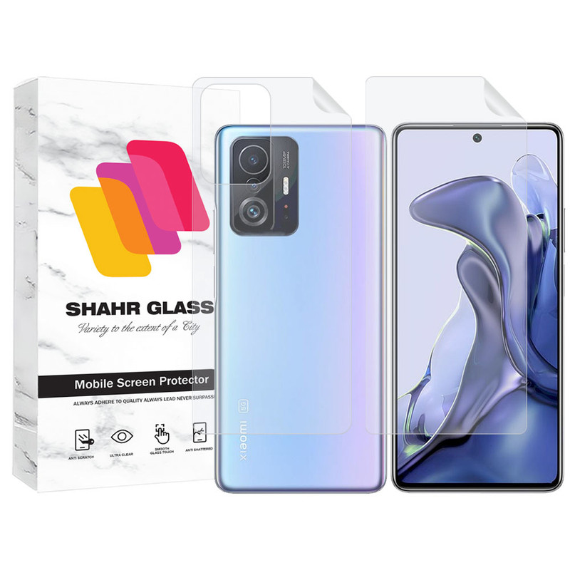 محافظ صفحه نمایش شهر گلس مدل MTNANFBSH مناسب برای گوشی موبایل شیائومی 11T به همراه محافظ پشت گوشی