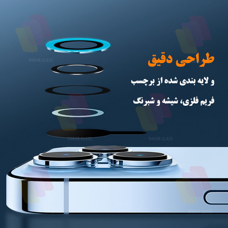 محافظ لنز دوربین شهر گلس مدل SHABRANGS مناسب برای گوشی موبایل سامسونگ Galaxy A14 / A24 / A34 5G / A54 5G