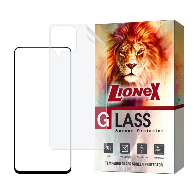 محافظ صفحه نمایش سرامیکی شفاف لایونکس مدل CERAMICNANOLI مناسب برای گوشی موبایل سامسونگ Galaxy M53 5G به همراه محافظ پشت گوشی