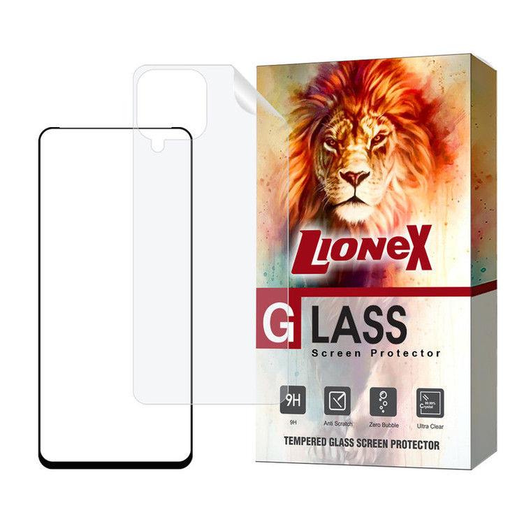 محافظ صفحه نمایش سرامیکی شفاف لایونکس مدل CERAMICNANOLI مناسب برای گوشی موبایل سامسونگ Galaxy M53 5G به همراه محافظ پشت گوشی