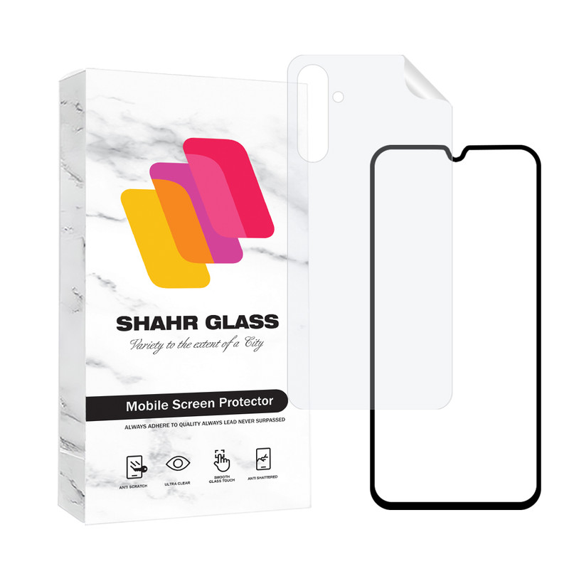 محافظ صفحه نمایش سرامیک شفاف شهر گلس مدل CERAMINANOSH مناسب برای گوشی موبایل سامسونگ Galaxy M34 5G به همراه محافظ پشت گوشی