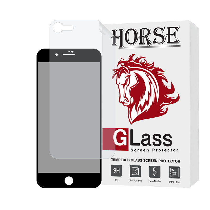 محافظ صفحه نمایش حریم شخصی هورس مدل FULLPRIVNANOH مناسب برای گوشی موبایل اپل iPhone 7 / 8 / SE 2020 / SE 2022 به همراه محافظ پشت گوشی
