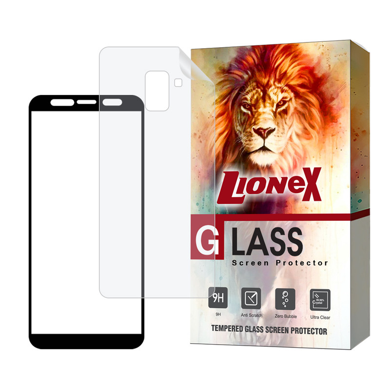 محافظ صفحه نمایش سرامیکی شفاف لایونکس مدل CERAMICNANOLI مناسب برای گوشی موبایل سامسونگ Galaxy A8 Plus به همراه محافظ پشت گوشی هیدروژل