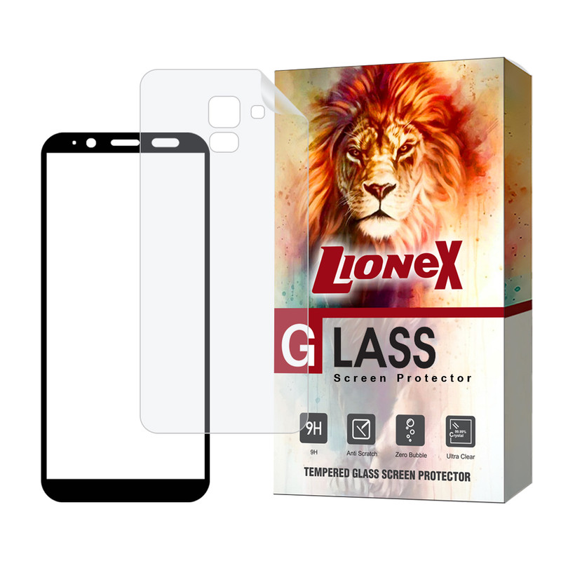 محافظ صفحه نمایش سرامیکی شفاف لایونکس مدل CERAMICNANOLI مناسب برای گوشی موبایل سامسونگ Galaxy J6 2018 به همراه محافظ پشت گوشی هیدروژل