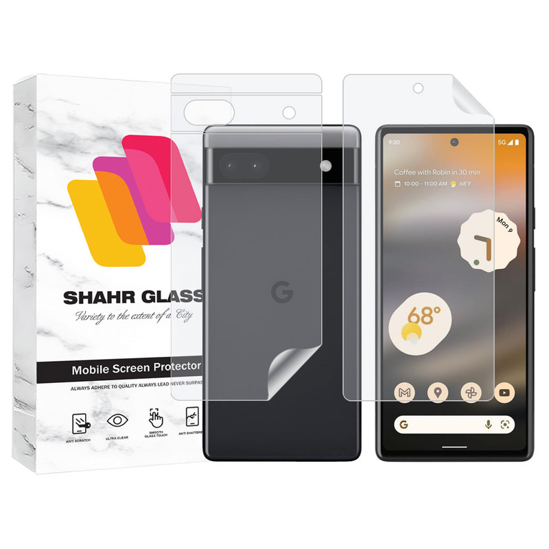 محافظ صفحه نمایش شهر گلس مدل MTNANFBSH مناسب برای گوشی موبایل گوگل Pixel 6a به همراه محافظ پشت گوشی