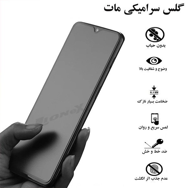 محافظ صفحه نمایش سرامیکی مات لایونکس مدل CMLUX مناسب برای گوشی موبایل سامسونگ Galaxy A22 4G