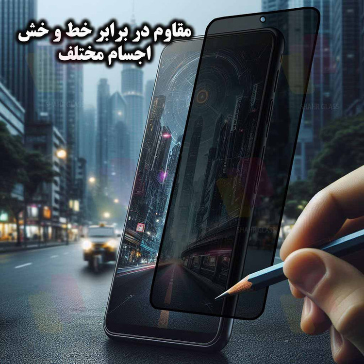 محافظ صفحه نمایش حریم شخصی شهر گلس مدل PRIVFULLS مناسب برای گوشی موبایل سامسونگ Galaxy A06 4G
