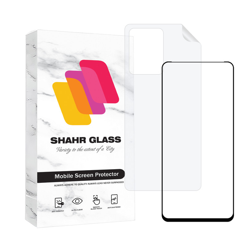 محافظ صفحه نمایش شفاف شهر گلس مدل CERAMINANOSH مناسب برای گوشی موبایل شیائومی Redmi Note 12 Pro 4G به همراه محافظ پشت گوشی
